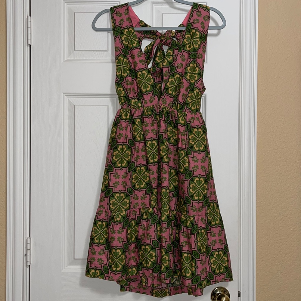House of Harlow Linen Blend Plunge Dress